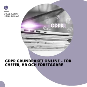 GDPR grundpaket online med utbildning i dataskydd och IT-säkerhet för chefer, HR och företagare